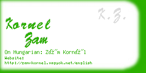 kornel zam business card